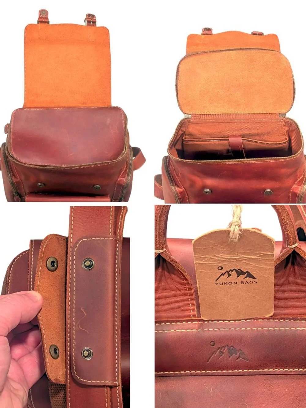 Yukon Bags Traditional Brown Full Grain Leather Crazy Horse Backpack Hiking